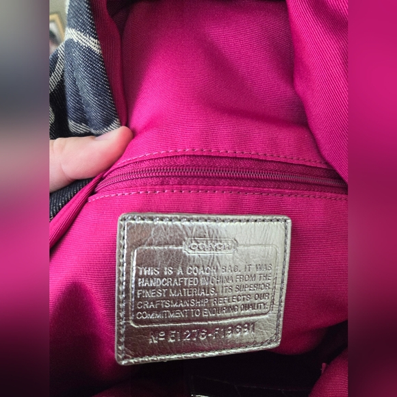Coach Backpack, black and silver with pink lining - Picture 8 of 10